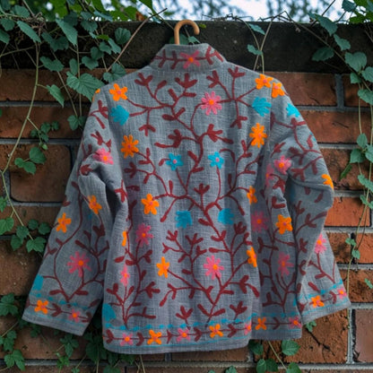 TNT cotton Suzani Floral hand embroidered Jacket Free Size
