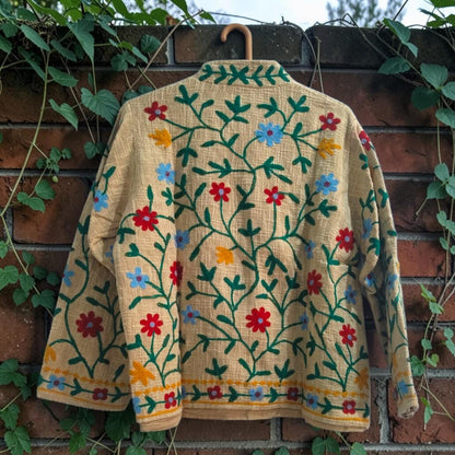 TNT cotton Suzani Floral hand embroidered Jacket Free Size