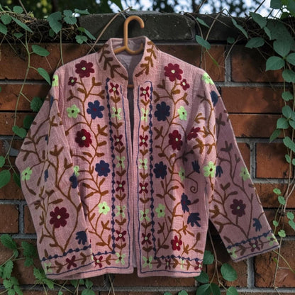 TNT cotton Suzani Floral hand embroidered Jacket Free Size