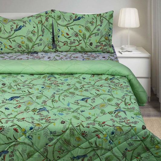Green Birds Microfiber Comforter