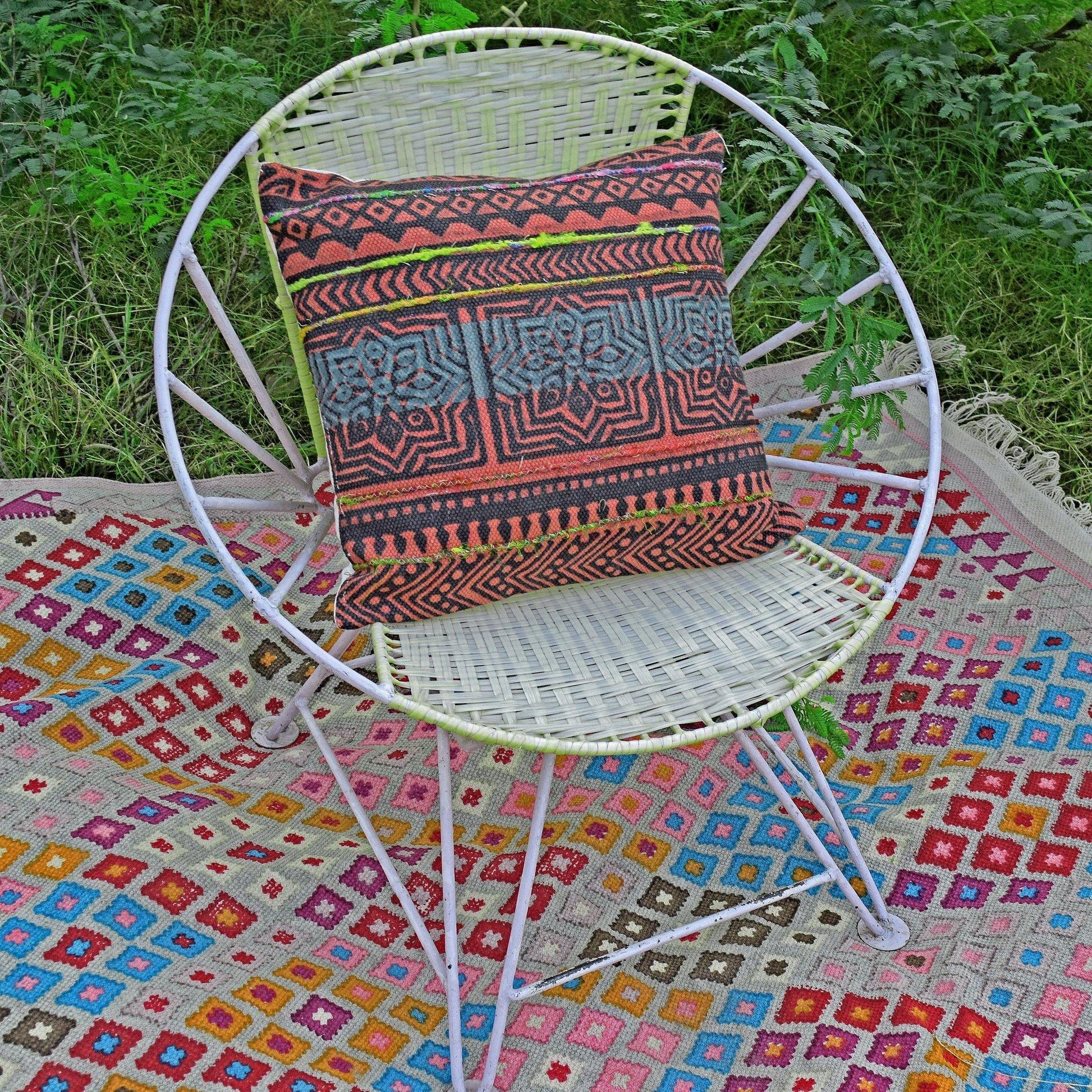 16" Designer Cushion Cover - Red - The Teal Thread