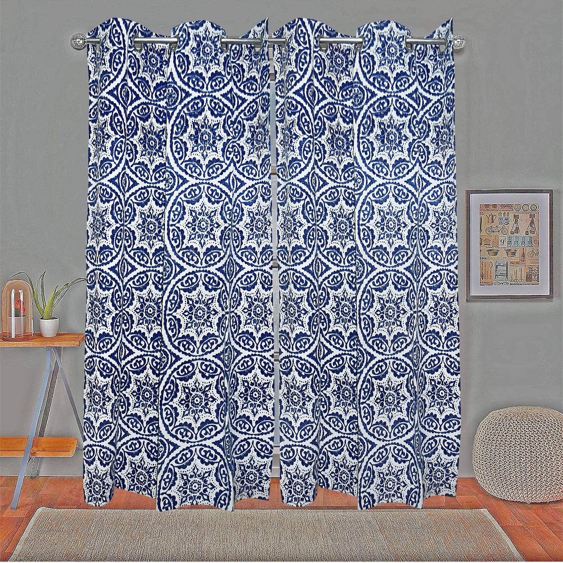 Blue Canvas Curtain Pair - The Teal Thread