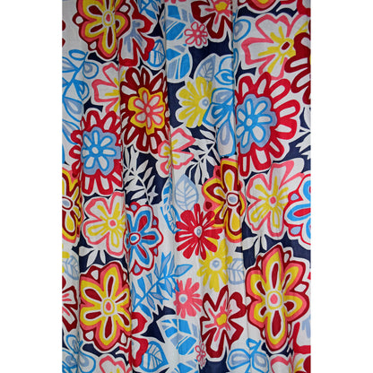 Floral Camrik Curtain of Pair- Multicolor - The Teal Thread