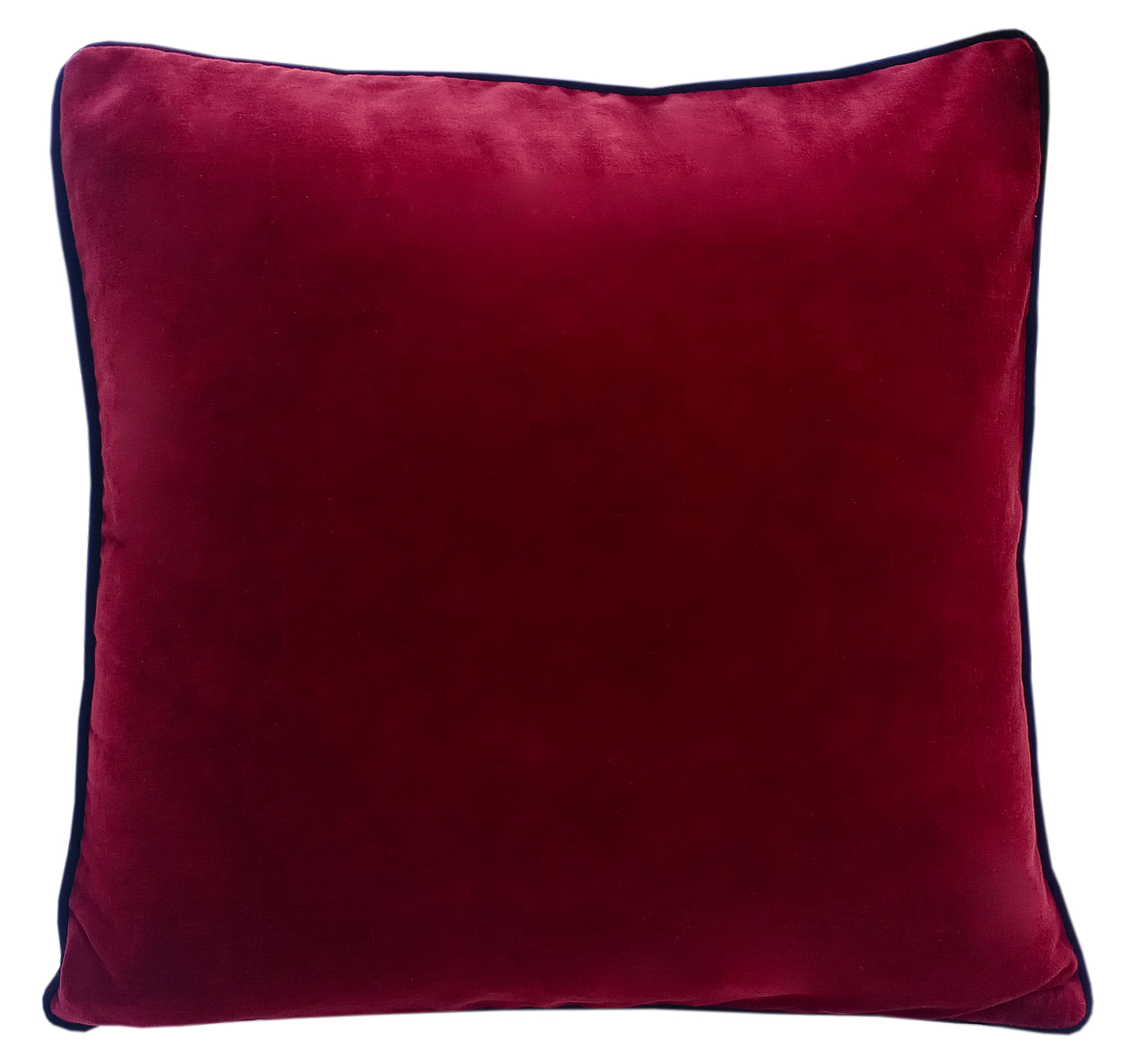 Maroon Velvet Cushion Cover with piping - The Teal Thread