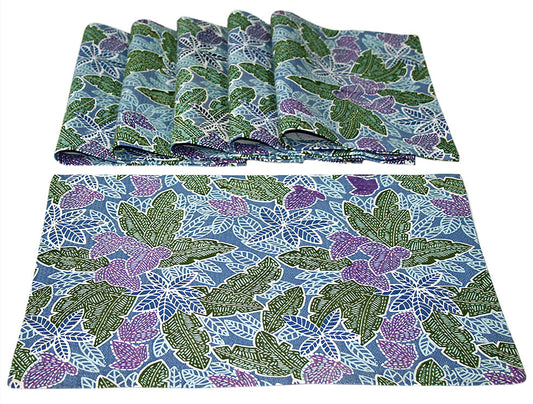 Dining Place Mat Set of 6 -Tropical Rains - The Teal Thread