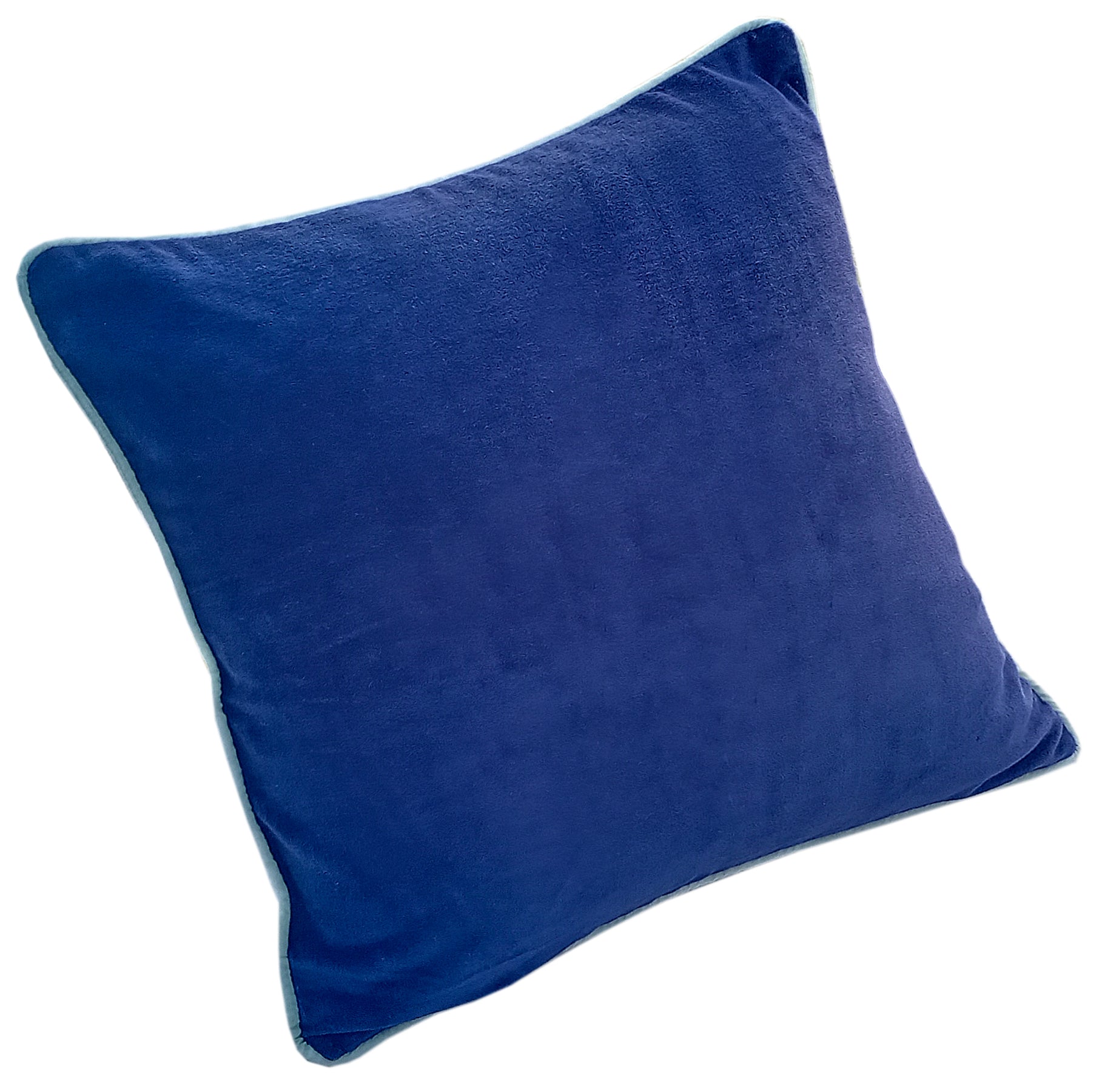 Blue Velvet Cushion Cover with piping - The Teal Thread