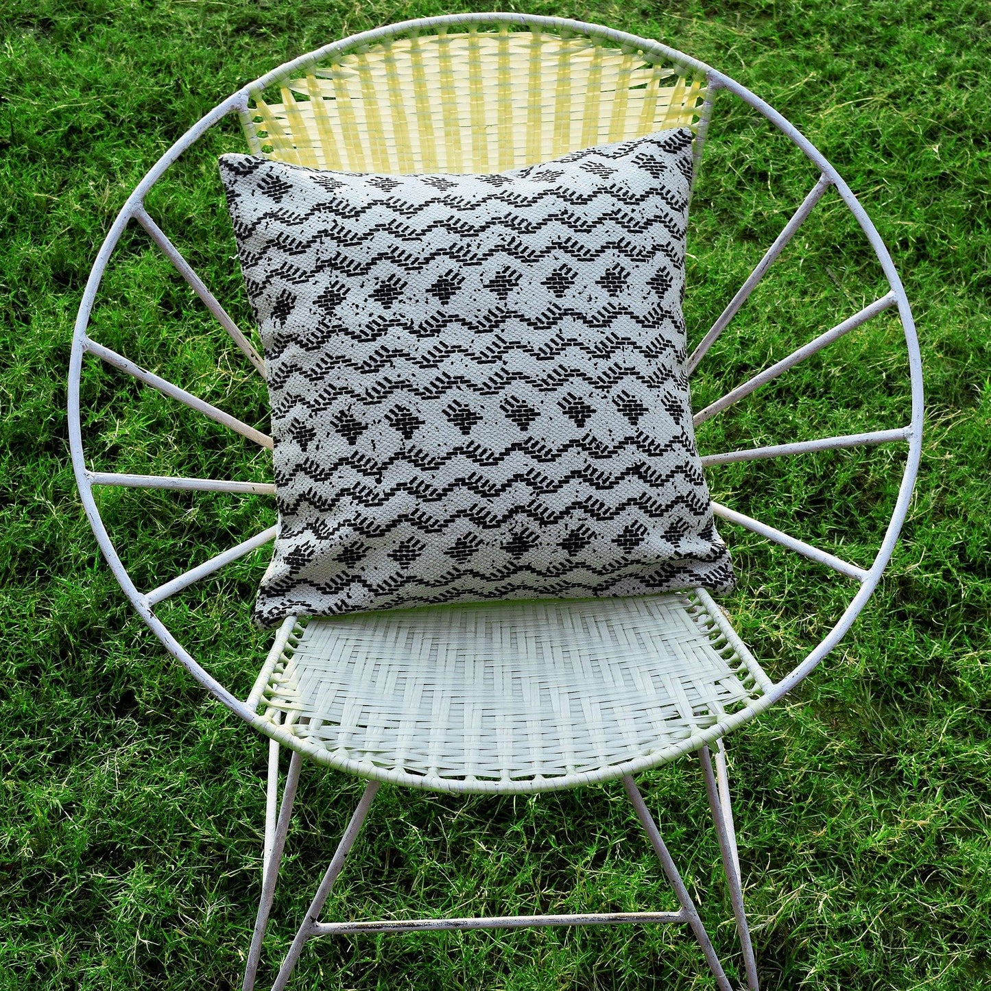 16" Designer Cushion Cover - black and white - The Teal Thread
