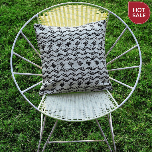 16" Designer Cushion Cover - black and white - The Teal Thread