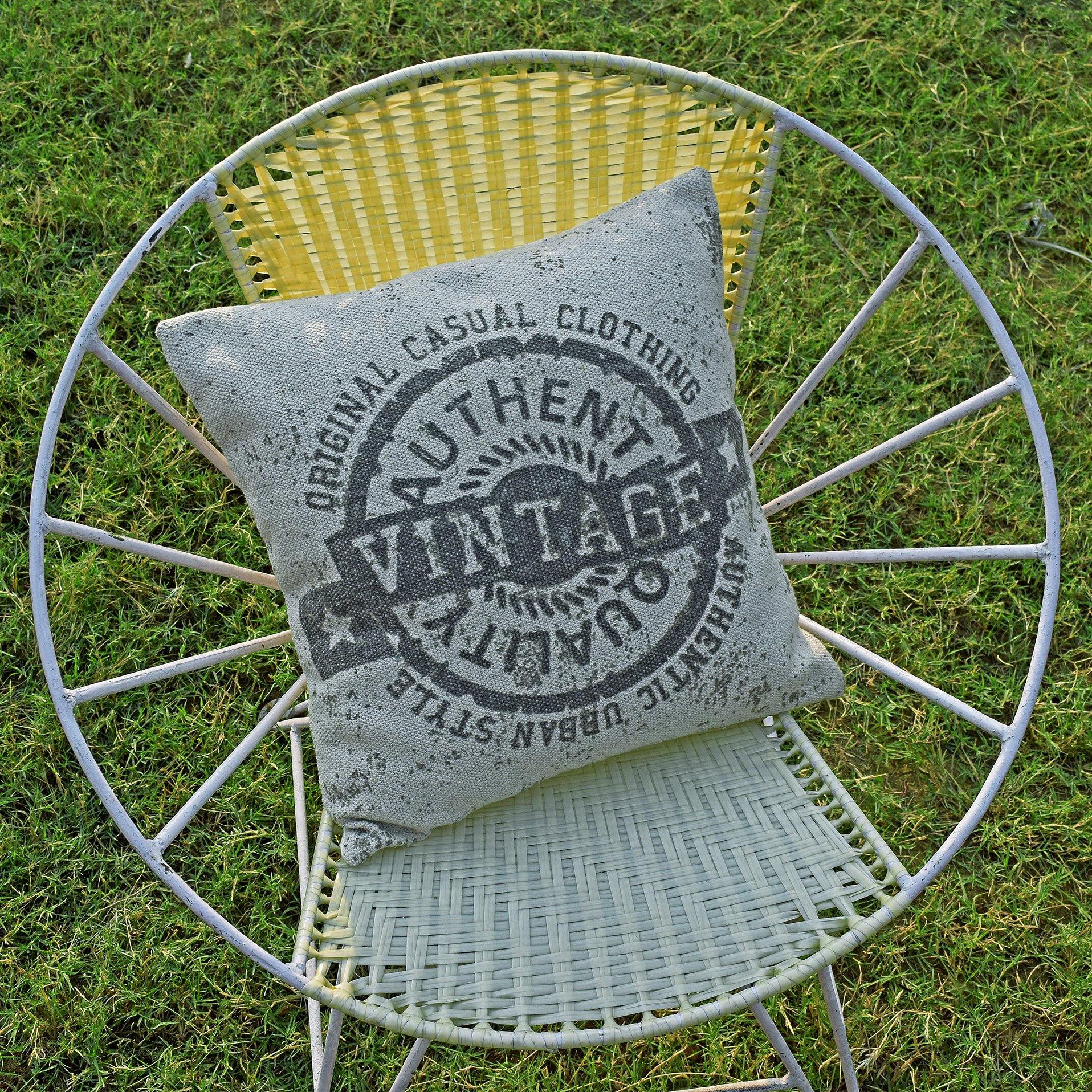 18" Designer Cushion Cover- vintage - The Teal Thread
