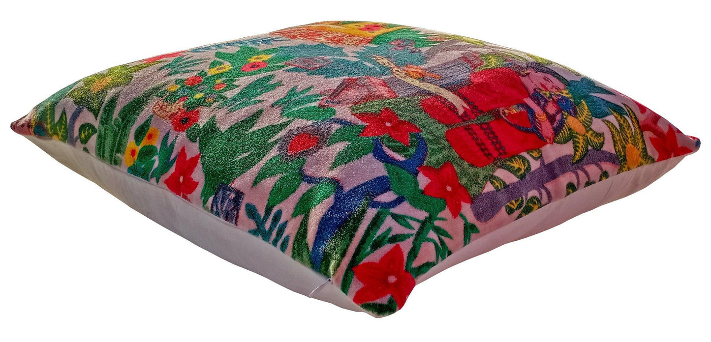 Frida Kahlo Velvet Cushion Cover-Ivory - The Teal Thread