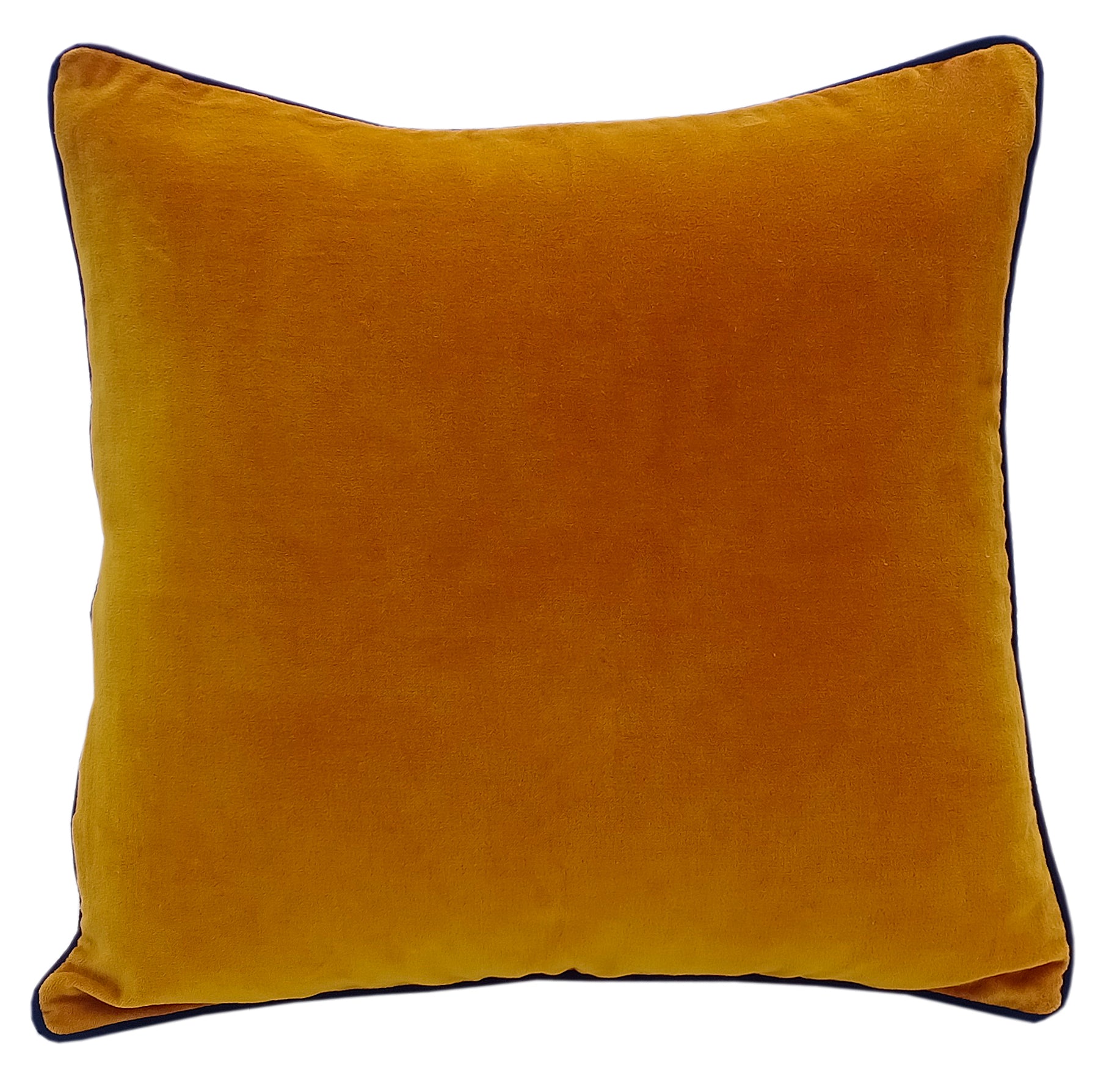 Mustard Velvet Cushion Cover with piping - The Teal Thread