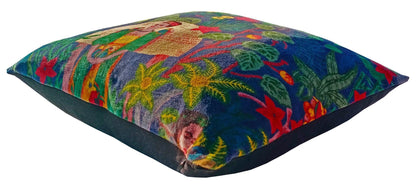 Frida Kahlo Velvet Cushion Cover-Blue - The Teal Thread