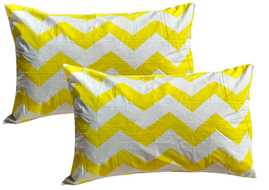 Zigzag Orange Pair of Pillow cover (Pillow covers only) - The Teal Thread