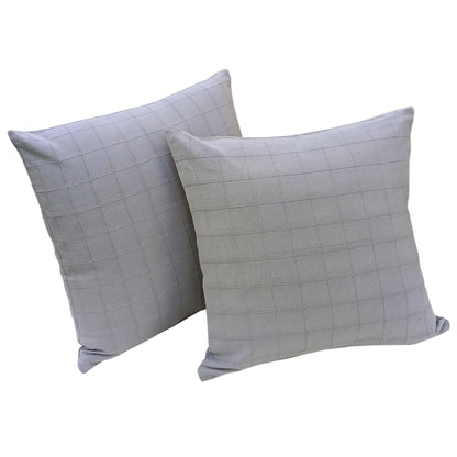 18" Grey Checkered Cotton Cushion Cover - The Teal Thread