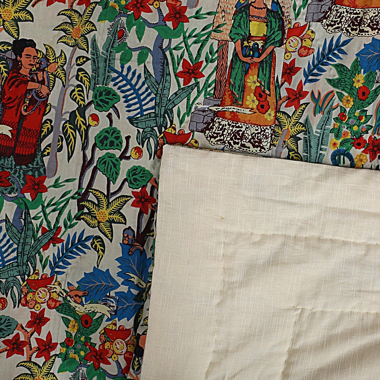 200 GSM Cotton Quilt Frida Kahlo Beige with pillow covers - The Teal Thread