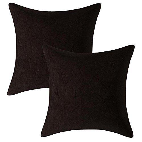 Solid Black Velvet Cushion Cover - The Teal Thread