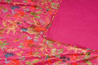 Birds of Paradise Velvet Sofa throw only- Dusty Pink - The Teal Thread