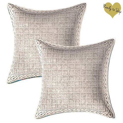 18" White Cotton Cushion Covers - The Teal Thread