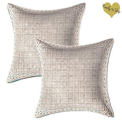 18" White Cotton Cushion Covers - The Teal Thread