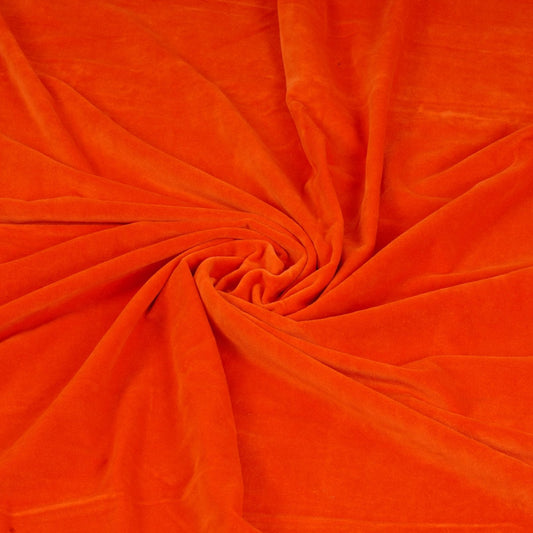 Solid Color Velvet Fabric for Upholstery-Bright Orange - The Teal Thread