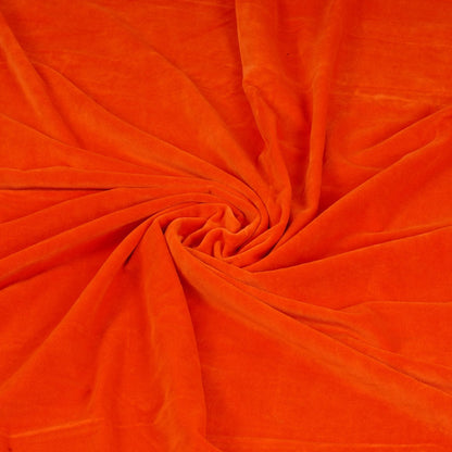 Solid Color Velvet Fabric for Upholstery-Bright Orange - The Teal Thread