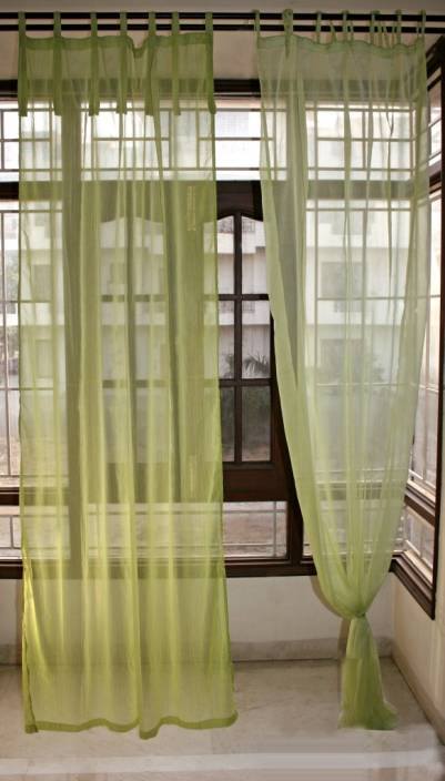 Voile Curtain Pair Light Green - The Teal Thread