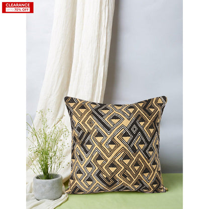 18" Designer Cushion Cover black and yellow - The Teal Thread