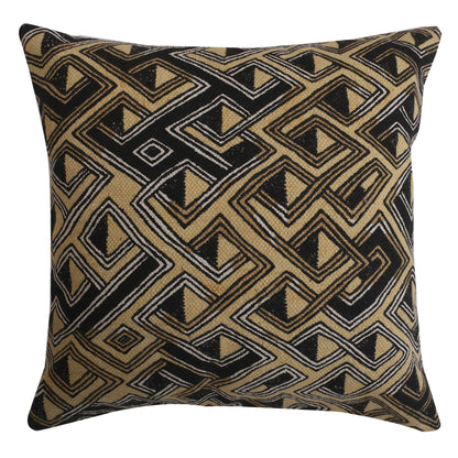 18" Designer Cushion Cover black and yellow - The Teal Thread
