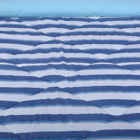 Blue Stripes Microfiber Comforter - The Teal Thread
