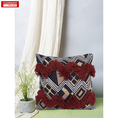 18" Designer Cushion Cover red boho - The Teal Thread