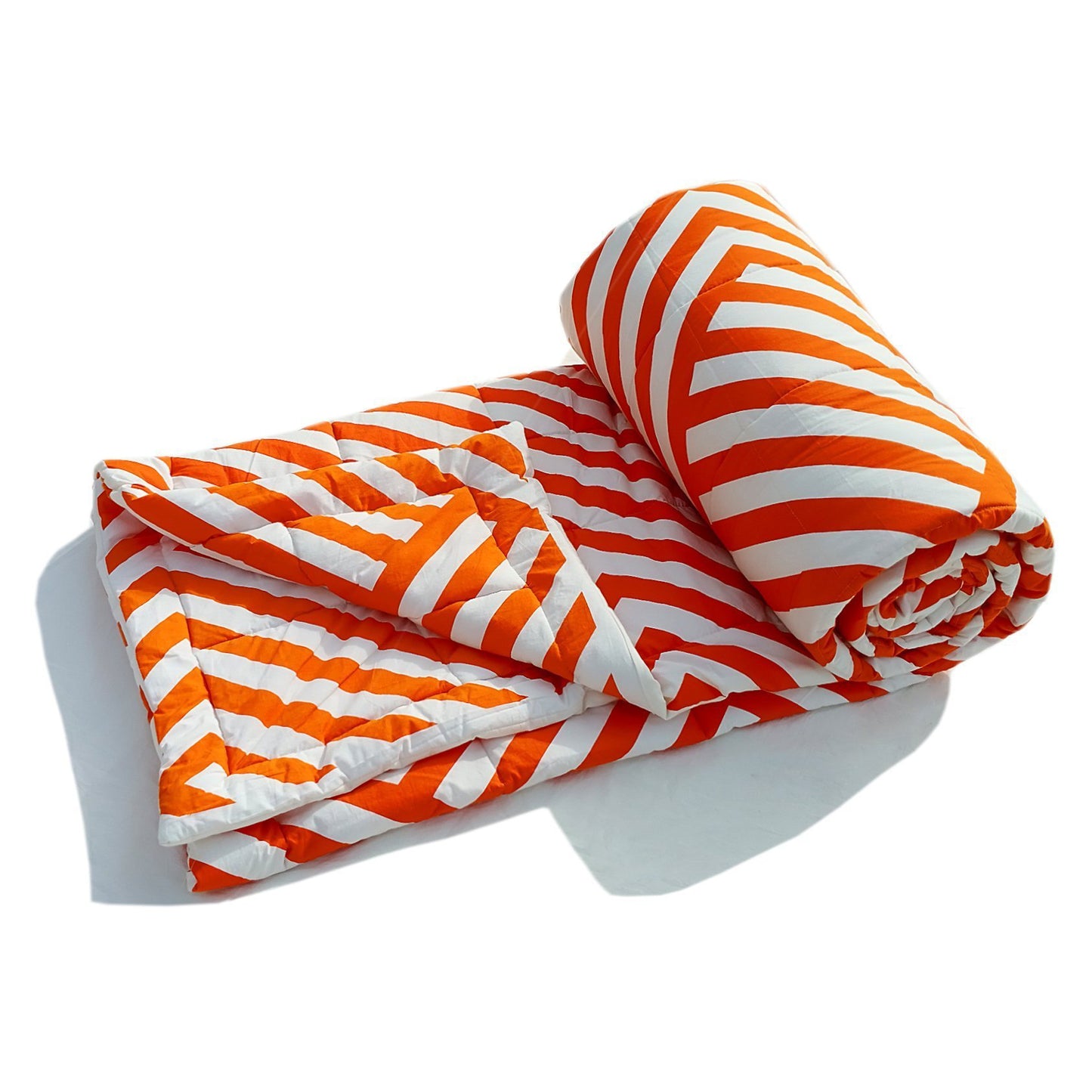 400 TC Orange Stripes luxurious comforter - The Teal Thread