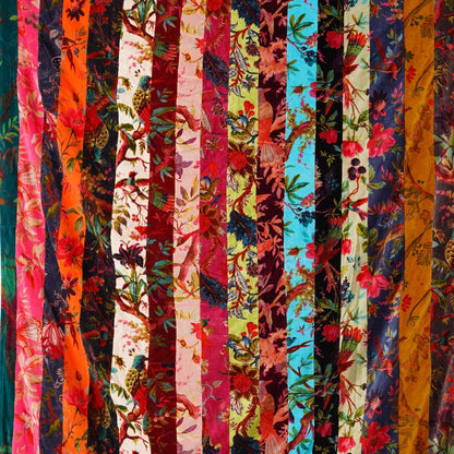 Velvet Stripes Patchwork fabric for Upholstery - The Teal Thread
