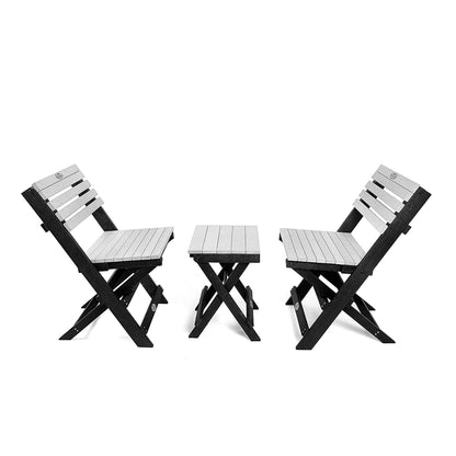 Eco Azure Folding Set of Two Chairs and One Tea Table - The Teal Thread