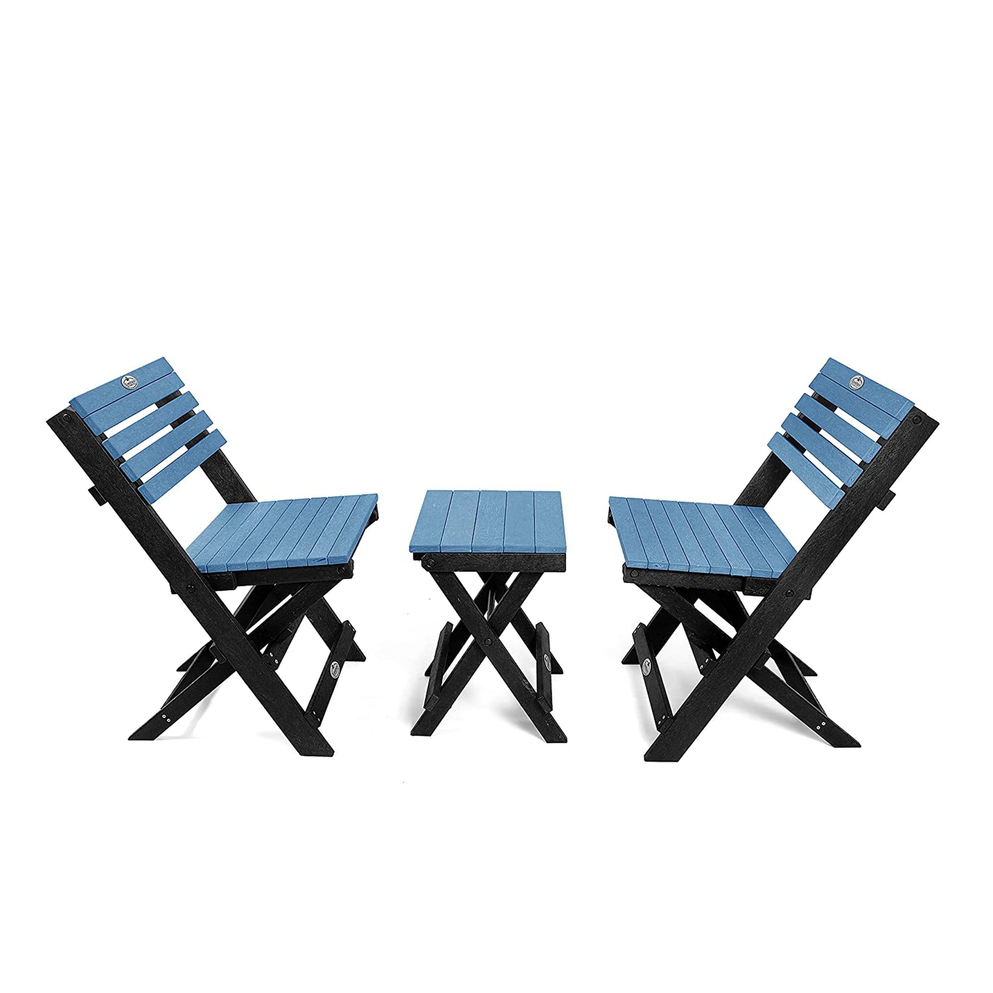 Eco Azure Folding Set of Two Chairs and One Tea Table - The Teal Thread