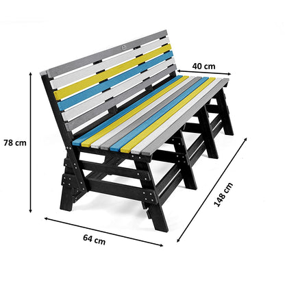 Econiture Garden, Backyard Bench With Backrest - The Teal Thread
