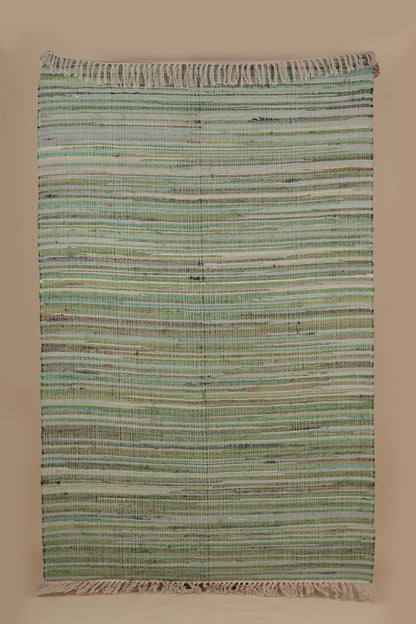 4 x 6 ft Cotton Chindi Woven Rug- Green - The Teal Thread