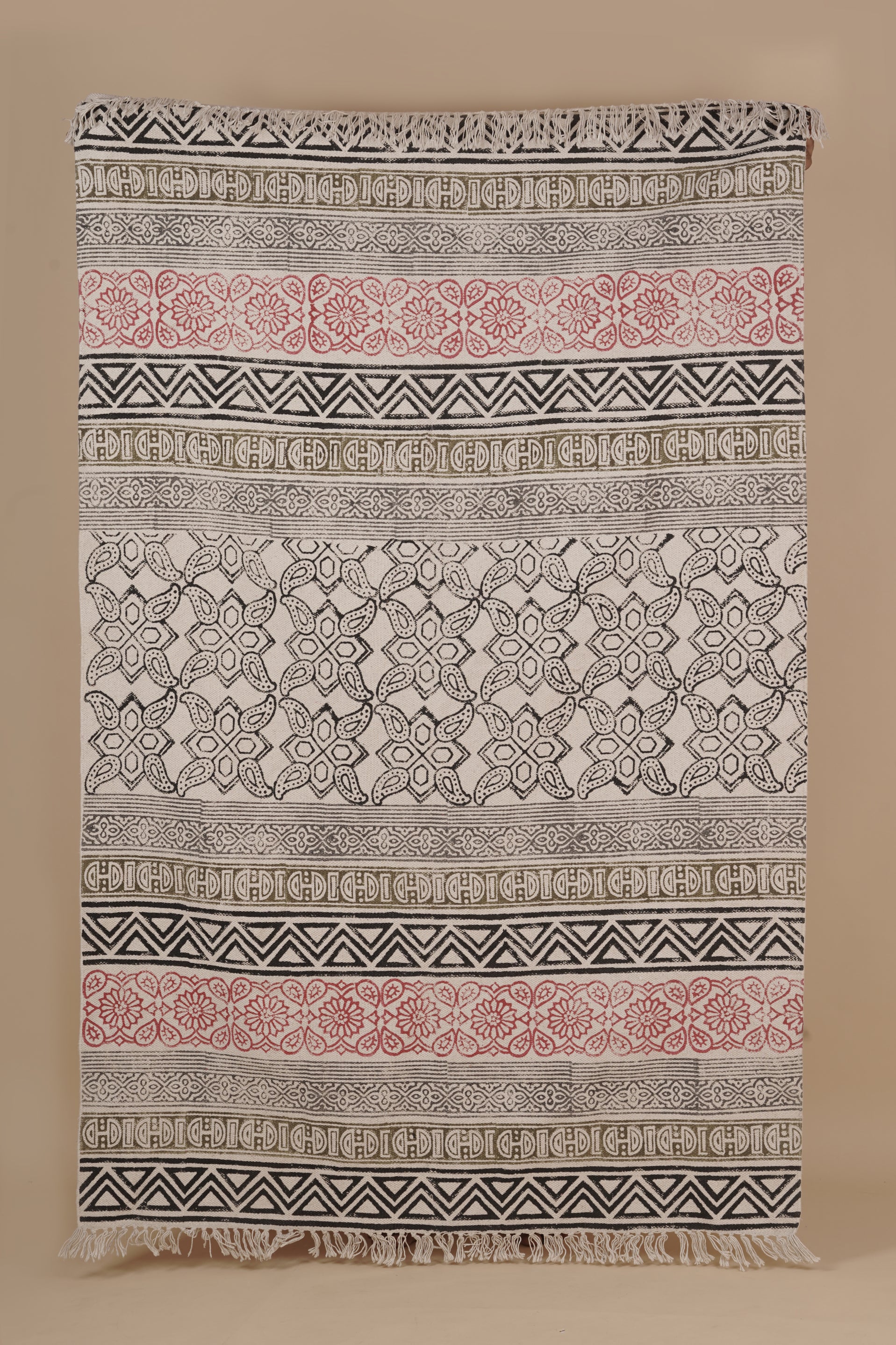 4 x 6 ft Cotton Area Rug Printed -Handblock - The Teal Thread