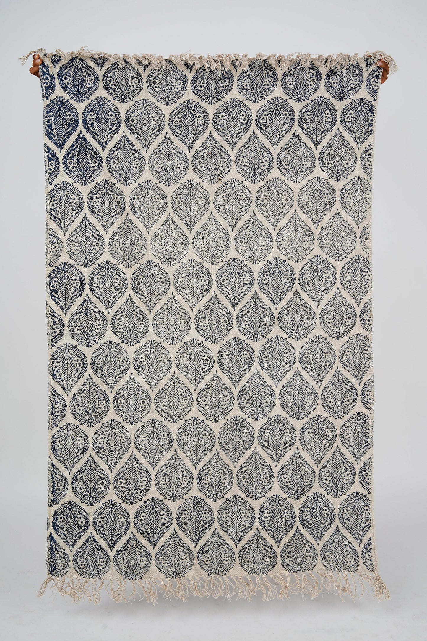 Cotton Area Rug Printed -Palladio Dark - The Teal Thread