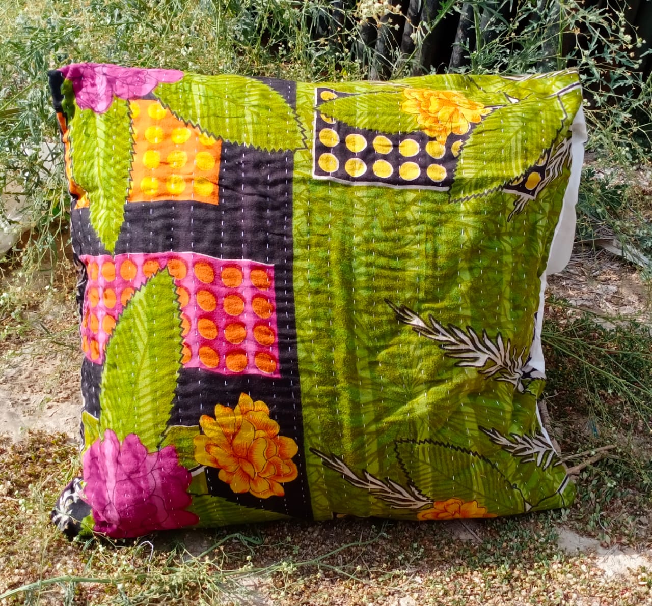 Vintage Kantha Cushion Cover- Assorted - The Teal Thread