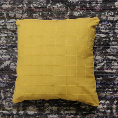 16" Yellow Checkered Thick Cushion Cover - The Teal Thread