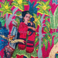 Velvet fabric Frida Kahlo for upholstery-Red - The Teal Thread