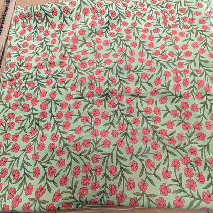 Small Red Flowers Cotton cambric 44 inches width Fabric per meter