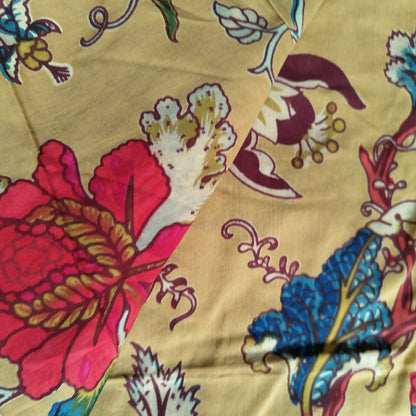 Tree of Life Yellow Cotton cambric 44 inches width Fabric per meter