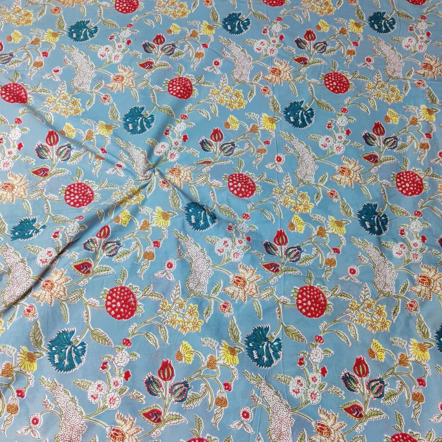 Tropical Light Blue cambric Fabric Width 44 inches Fabric per meter