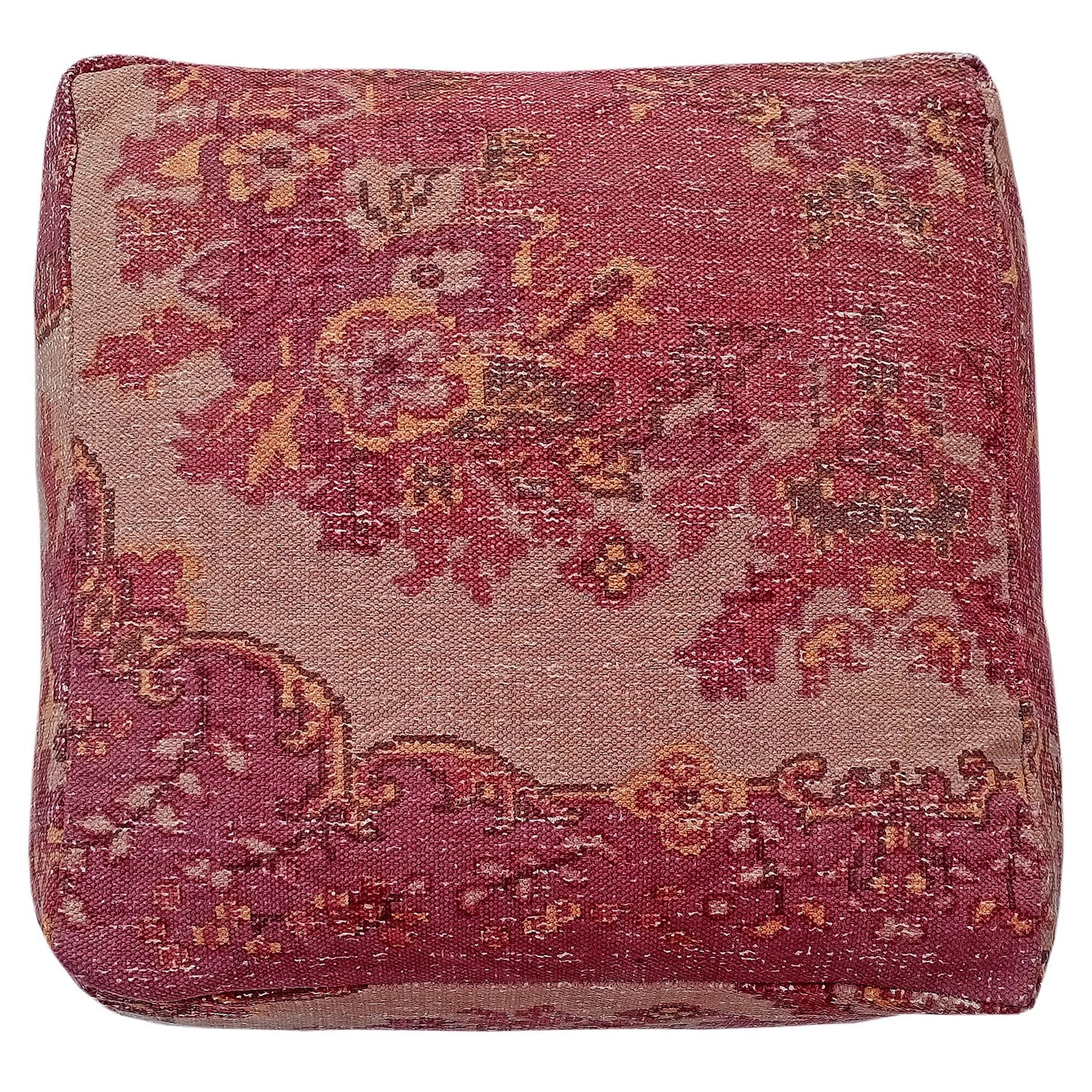 Mesmer red Ottoman / bean bag - The Teal Thread