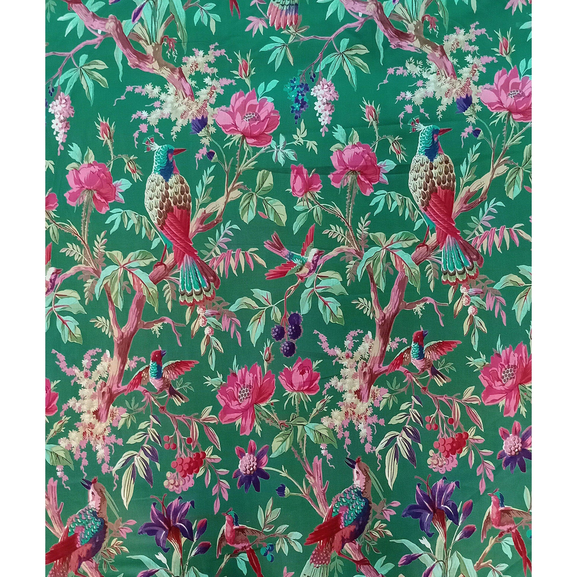 Birds of Paradise Green width 44 inches-Accessories-Saryu Homes-Saryuhomes