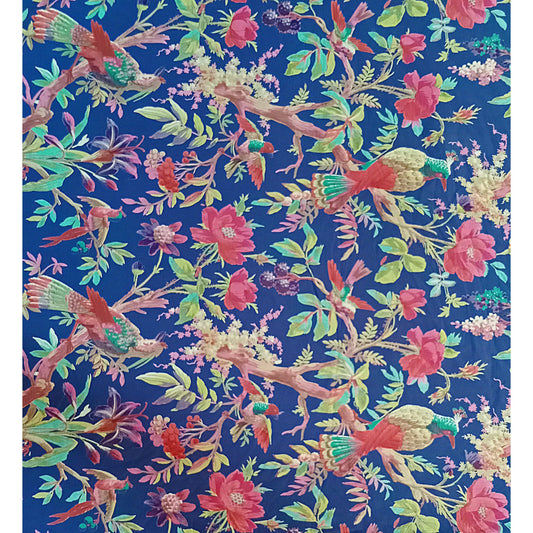 Birds of Paradise Royal Blue width 44 inches - The Teal Thread