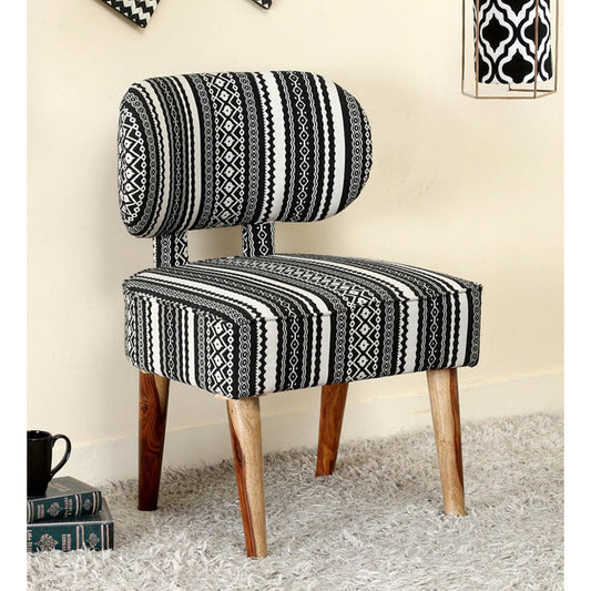 Fabric Upholstered Wooden Chair-Black - The Teal Thread