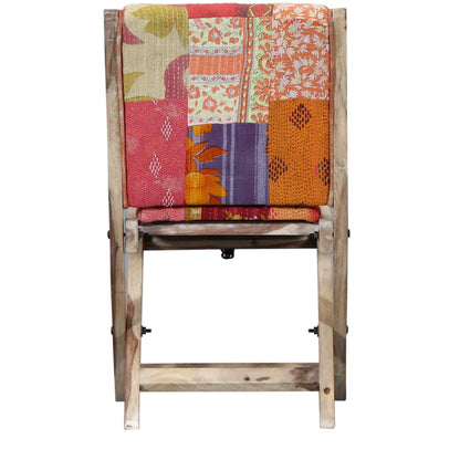Foldable Kantha Chair-Orange - The Teal Thread