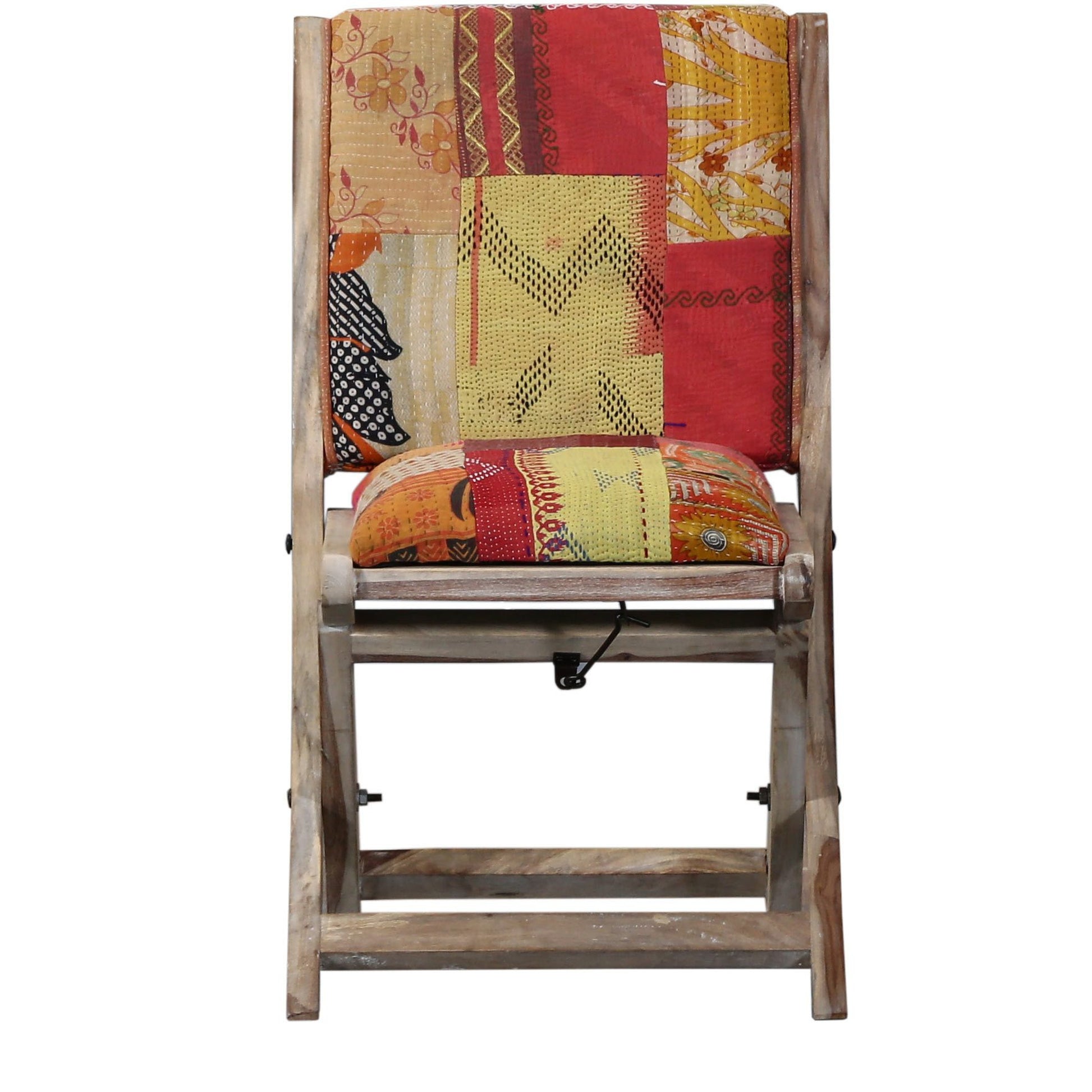 Foldable Kantha Chair-Orange - The Teal Thread